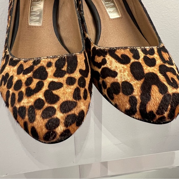 AUBREY LYNN AMANDA LEOPARD PRINT CALF HAIR FUR CHUNKY DRESS HEELS PUMPS Size 6 - Picture 11 of 12